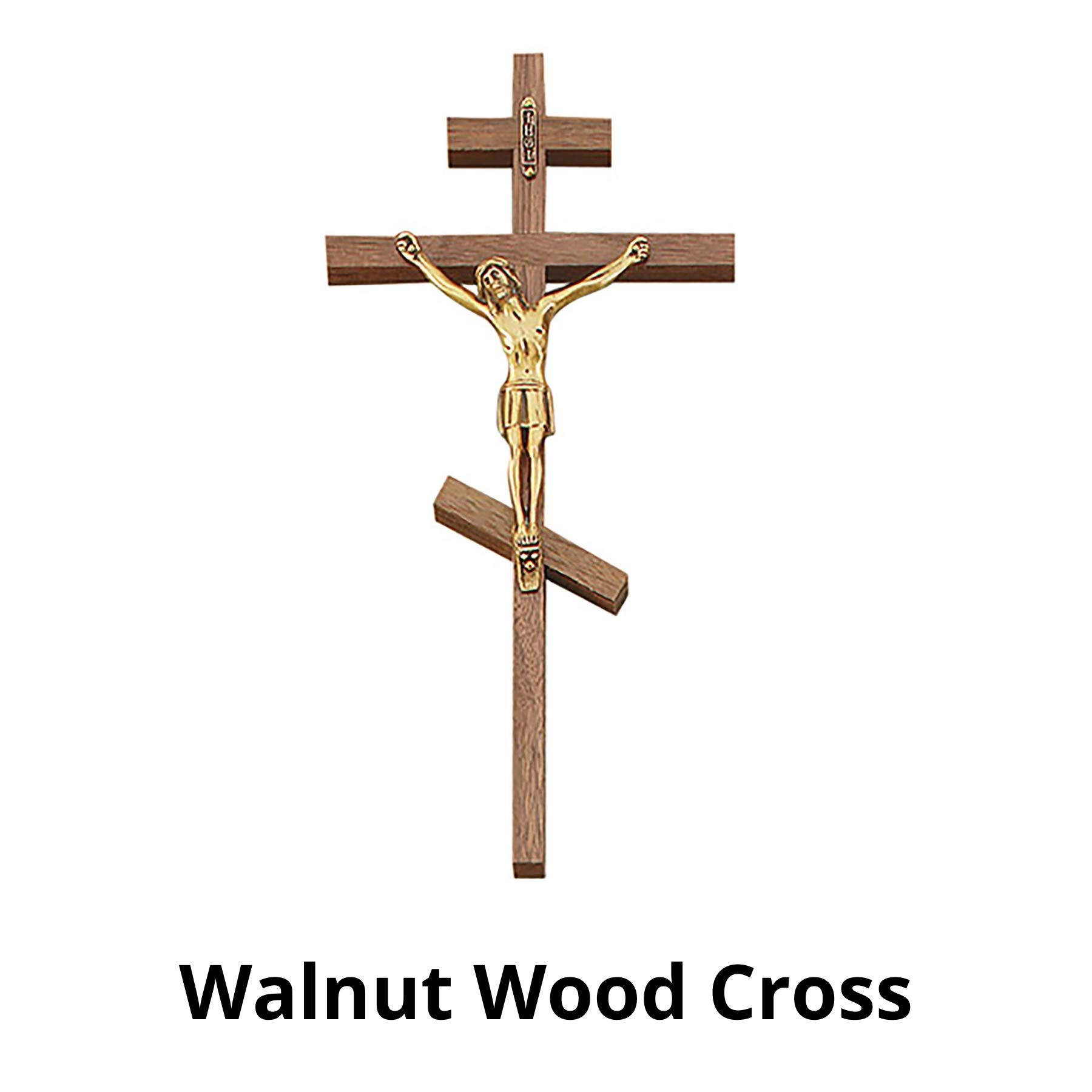 Amazon.co.jp: ギリシャ正教会十字架 ウォールナット 木製 宗教 壁装飾